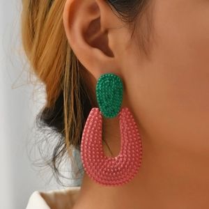 ''Pinkie'' Two- tone Metal Dangle Earrings